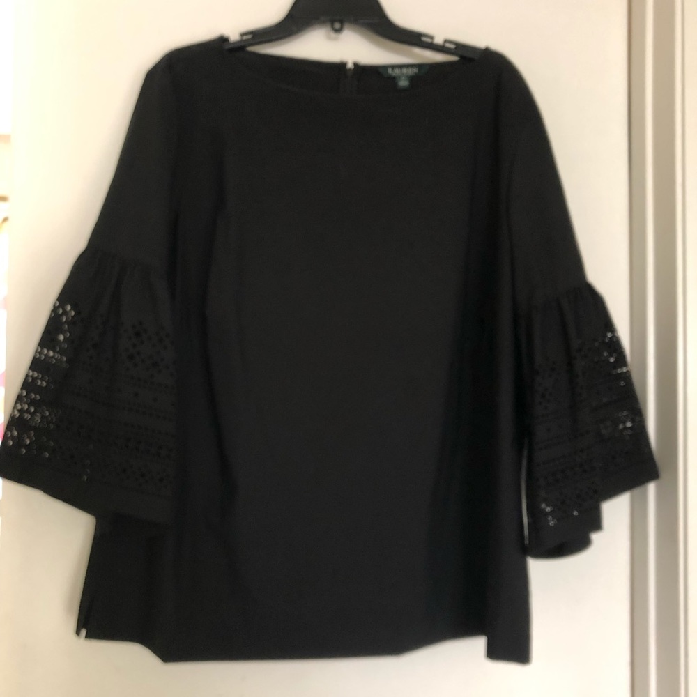 Ralph Lauren Women’s Blouse. 3/4 sleeves with intricate detail.